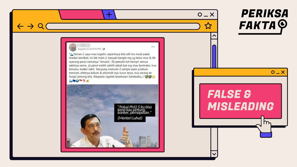 Hoaks Imbauan Pakai Masker Akibat Kenaikan Kasus Disentri Amoeba