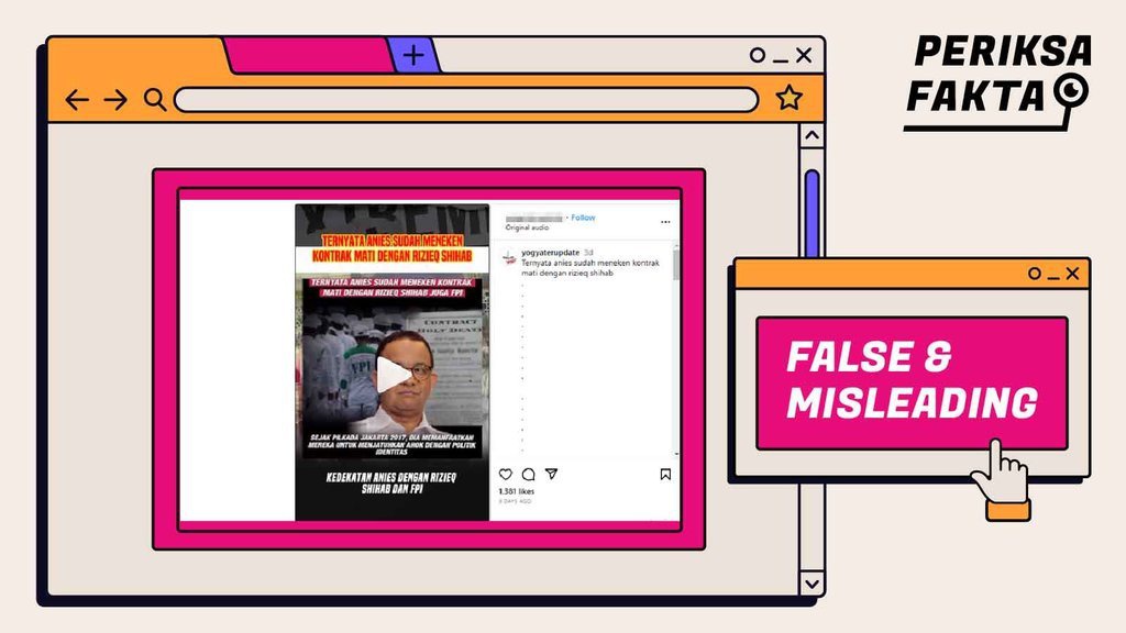 Hoaks Anies Teken Kontrak Mati dengan Rizieq Shihab dan FPI