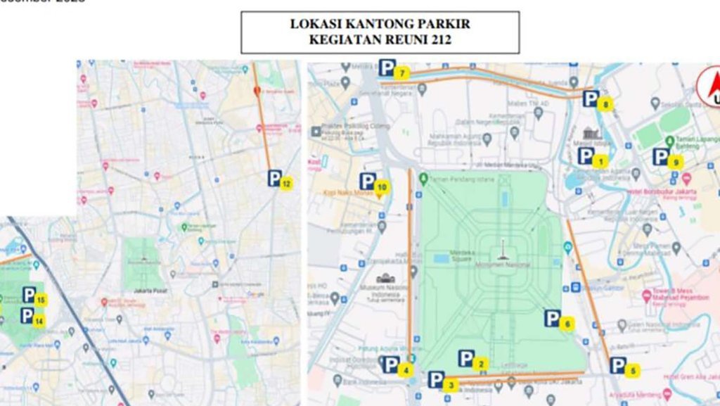 Dishub Siapkan 18 Kantong Parkir saat Munajat Kubro 212 di Monas Dishub Siapkan 18 Kantong Parkir saat Munajat Kubro 212 di Monas
