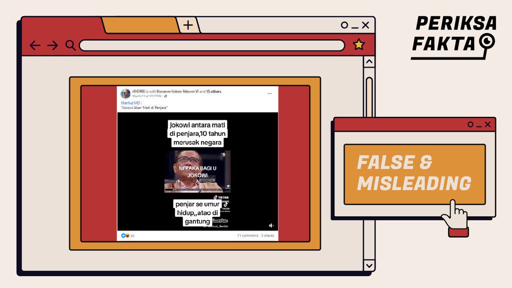 Hoaks Mahfud MD Sebut Jokowi Akan Meninggal di Penjara Hoaks Mahfud MD Sebut Jokowi Akan Meninggal di Penjara