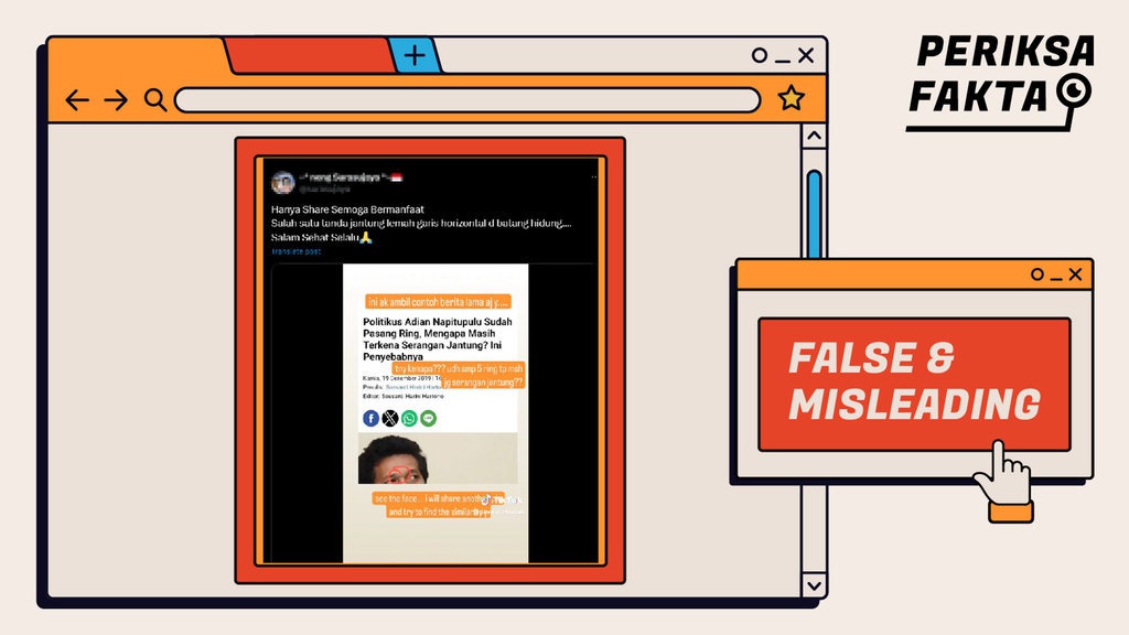 Hoaks Garis Horizontal di Batang Hidung Tanda Jantung Lemah Hoaks Garis Horizontal di Batang Hidung Tanda Jantung Lemah