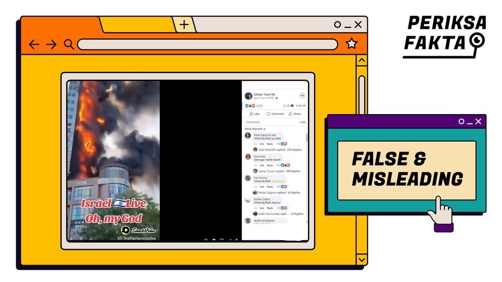 Hoaks Gedung di Israel Terbakar Akibat Serangan Iran