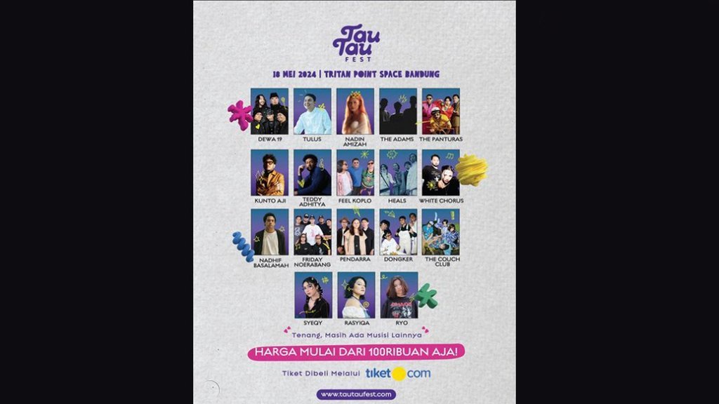 Rundown Tau Tau Festival 2024 dan Jam Open Gate, Ada Dewa 19