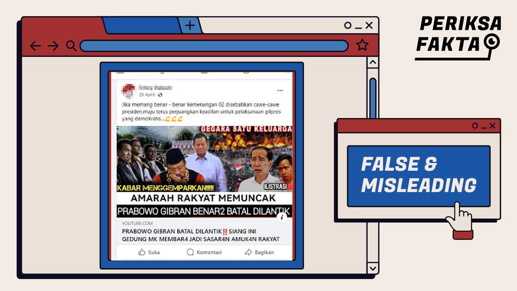 Hoaks Prabowo-Gibran Batal Dilantik Jadi Presiden dan Wapres RI