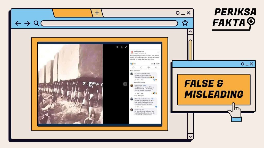 Hoaks Foto Pekerja yang Membangun Piramida di Mesir