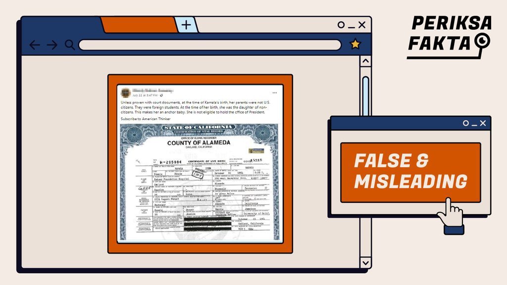 Hoaks Kamala Harris Tak Memenuhi Syarat Jadi Presiden AS