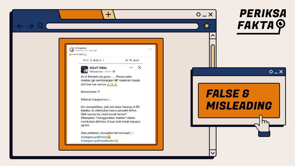 Hoaks Wabah Mpox Sudah Menyebar ke Manado Hoaks Wabah Mpox Sudah Menyebar ke Manado