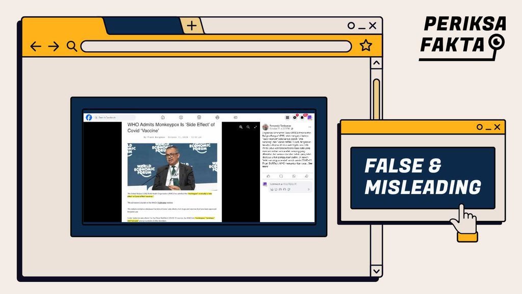 Tidak Benar WHO Akui Mpox sebagai Efek Samping Vaksin Covid-19 Tidak Benar WHO Akui Mpox sebagai Efek Samping Vaksin Covid-19