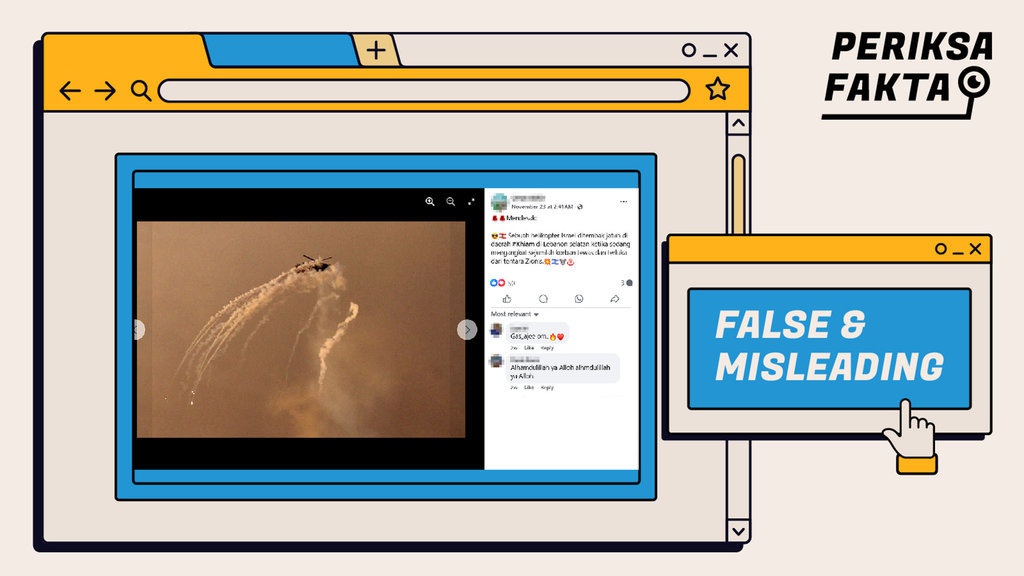 Hoaks Foto Helikopter Israel Ditembak Jatuh di Lebanon Hoaks Foto Helikopter Israel Ditembak Jatuh di Lebanon