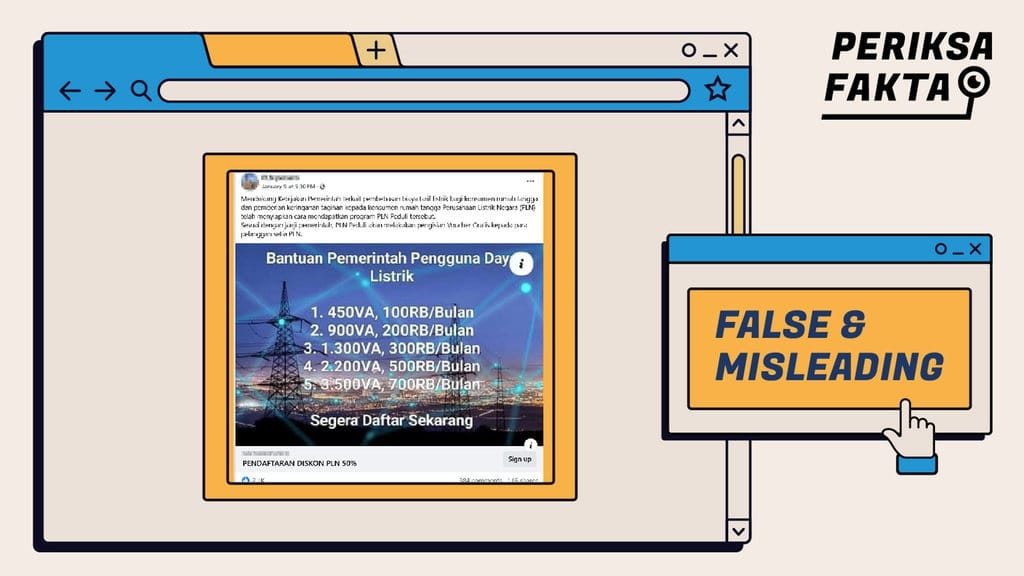 Hoaks Halaman Pendaftaran Voucher Listrik Gratis PLN Hoaks Halaman Pendaftaran Voucher Listrik Gratis PLN