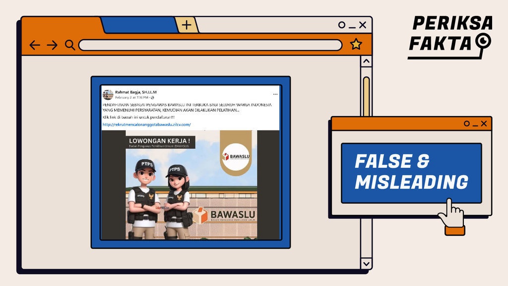 Hoaks Pendaftaran Pengawas Bawaslu Mencatut Rahmat Bagja Hoaks Pendaftaran Pengawas Bawaslu Mencatut Rahmat Bagja