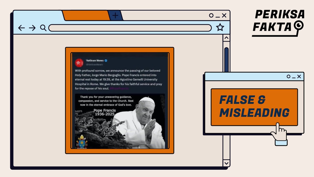Hoaks, Cuitan Akun X Vatikan Umumkan Paus Fransiskus Meninggal Hoaks, Cuitan Akun X Vatikan Umumkan Paus Fransiskus Meninggal