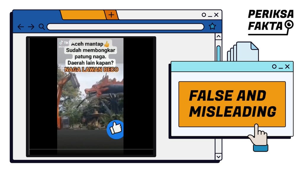 Video Diklaim Pembongkaran Patung Naga di Aceh, Apa Iya?