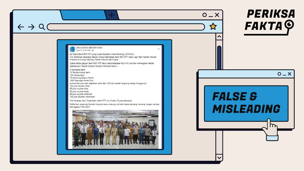 Hoaks Bank NTT Mengadakan Gebyar Undian Berhadiah Hoaks Bank NTT Mengadakan Gebyar Undian Berhadiah