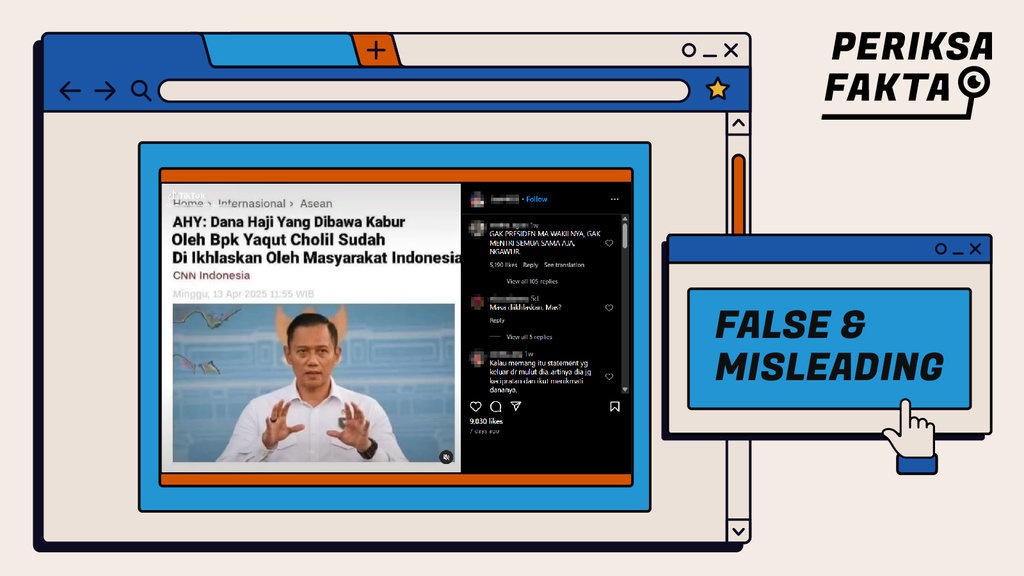 Hoaks Tangkapan Layar AHY Minta Masyarakat Ikhlaskan Dana Haji