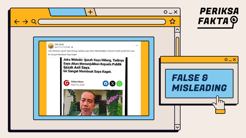 Hoaks Tangkapan Layar Artikel Jokowi Akui Ijazahnya Hilang Hoaks Tangkapan Layar Artikel Jokowi Akui Ijazahnya Hilang