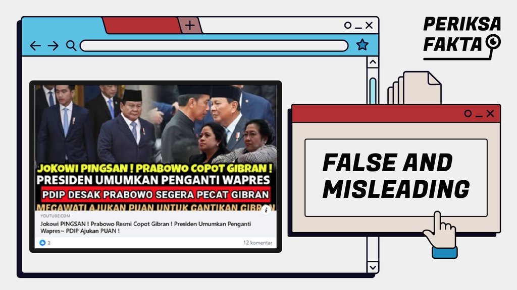 Hoaks Prabowo Resmi Copot Gibran dari Posisi Wakil Presiden