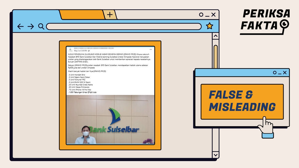 Salah, Tautan Gebyar Undian Berhadiah dari Bank Sulselbar Salah, Tautan Gebyar Undian Berhadiah dari Bank Sulselbar