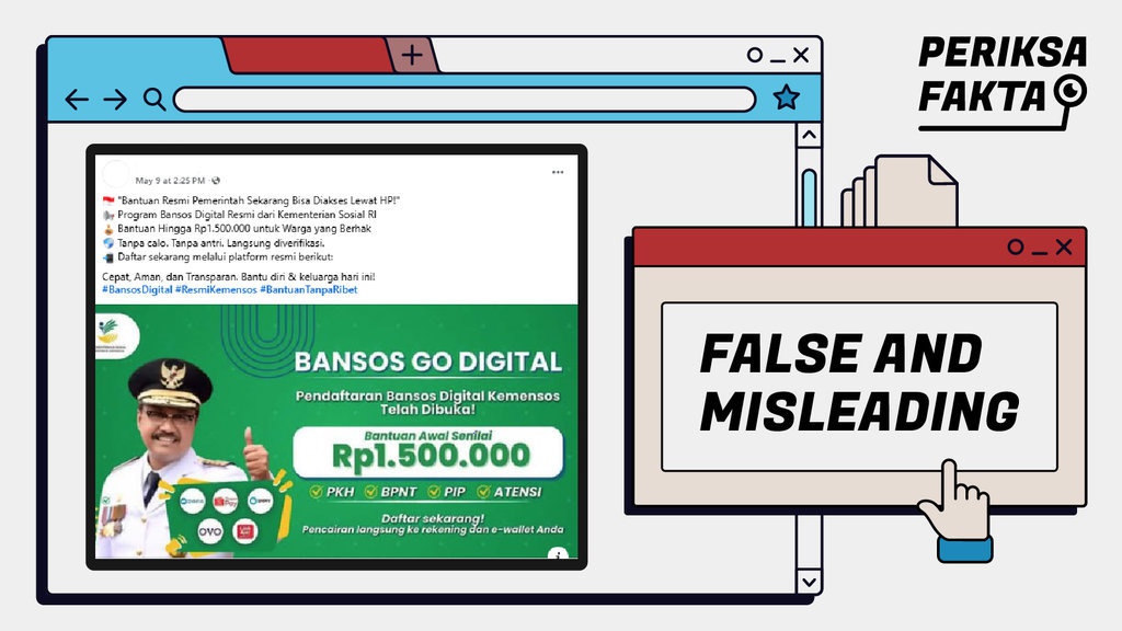 Hoaks Tautan Pendaftaran Bansos Go Digital Senilai Rp1,5 Juta