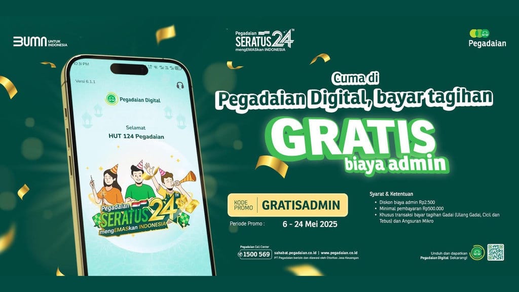 Transaksi Serba Mudah di Pegadaian Digital, Bebas Biaya Admin!