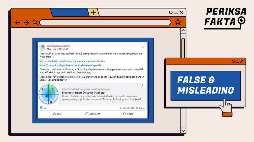 Hoaks Aplikasi Bluetooth untuk Deteksi Orang Divaksin Covid-19 Hoaks Aplikasi Bluetooth untuk Deteksi Orang Divaksin Covid-19