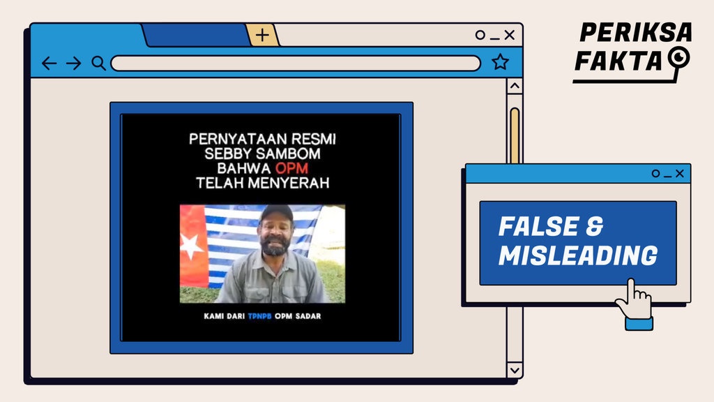 Tidak Benar Video Penyataan OPM Menyerah di Media Sosial Tidak Benar Video Penyataan OPM Menyerah di Media Sosial