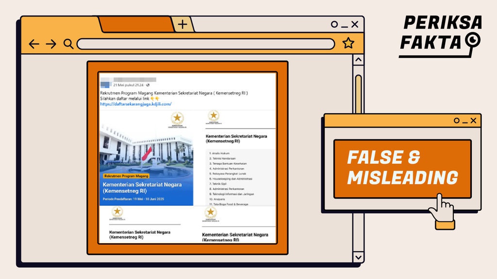 Hoaks Tautan Pendaftaran Program Magang Kemensetneg 2025 Hoaks Tautan Pendaftaran Program Magang Kemensetneg 2025