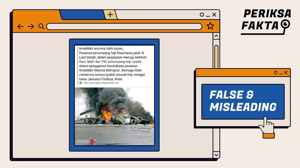 Tidak Benar Foto Pesawat Jemaah Haji Asal Mauritania Jatuh
