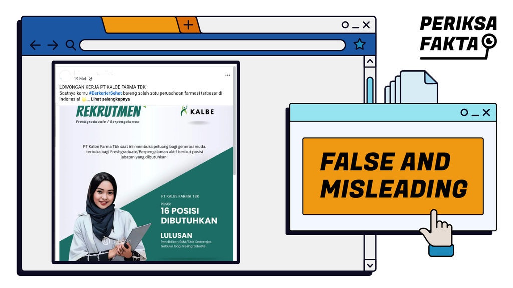 Hoaks Tautan Pendaftaran Lowongan Kerja Kalbe Farma