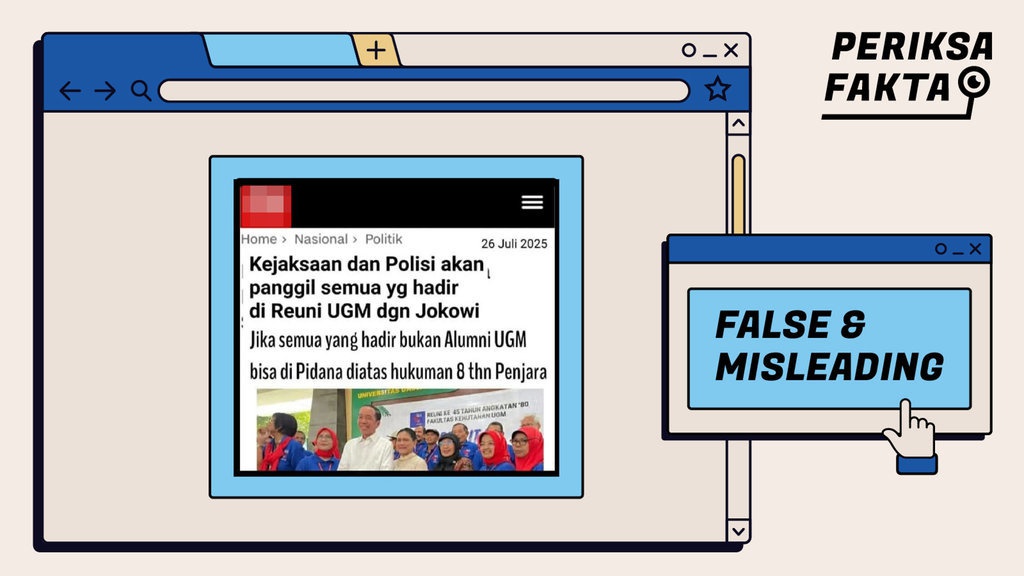 Hoaks Kejaksaan & Kepolisian Panggil Semua Peserta Reuni UGM Hoaks Kejaksaan & Kepolisian Panggil Semua Peserta Reuni UGM