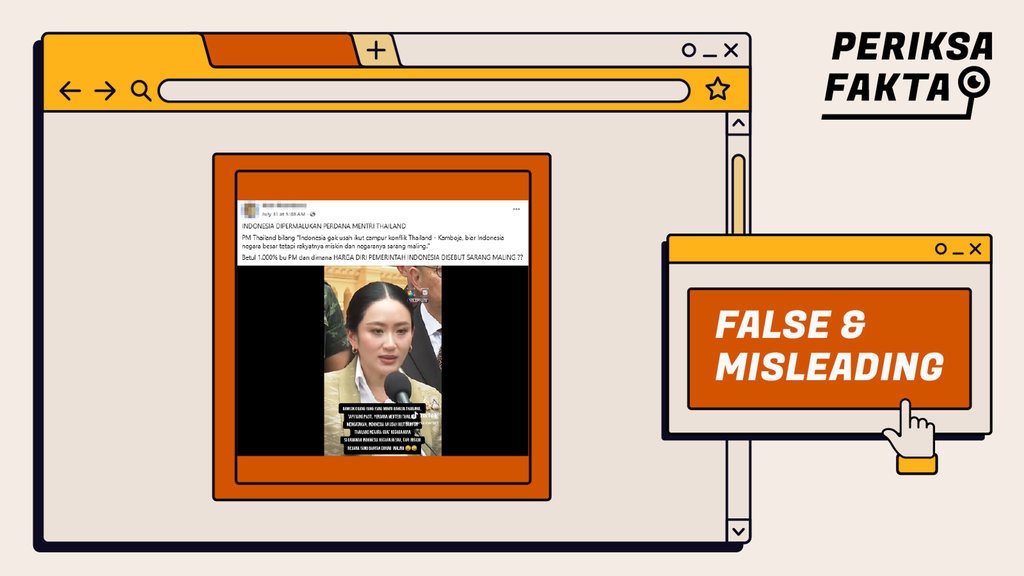 Tidak Benar Narasi PM Thailand Meremehkan Indonesia Tidak Benar Narasi PM Thailand Meremehkan Indonesia