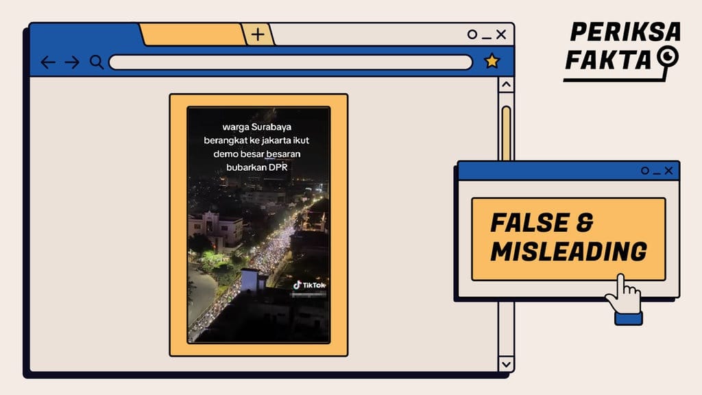 Tidak Benar Video Warga Surabaya ke Jakarta untuk Demo DPR