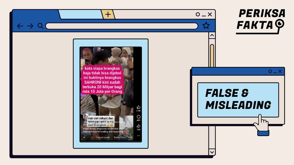 Tidak Benar, Video Bagi-Bagi Uang Brankas Ahmad Sahroni Tidak Benar, Video Bagi-Bagi Uang Brankas Ahmad Sahroni