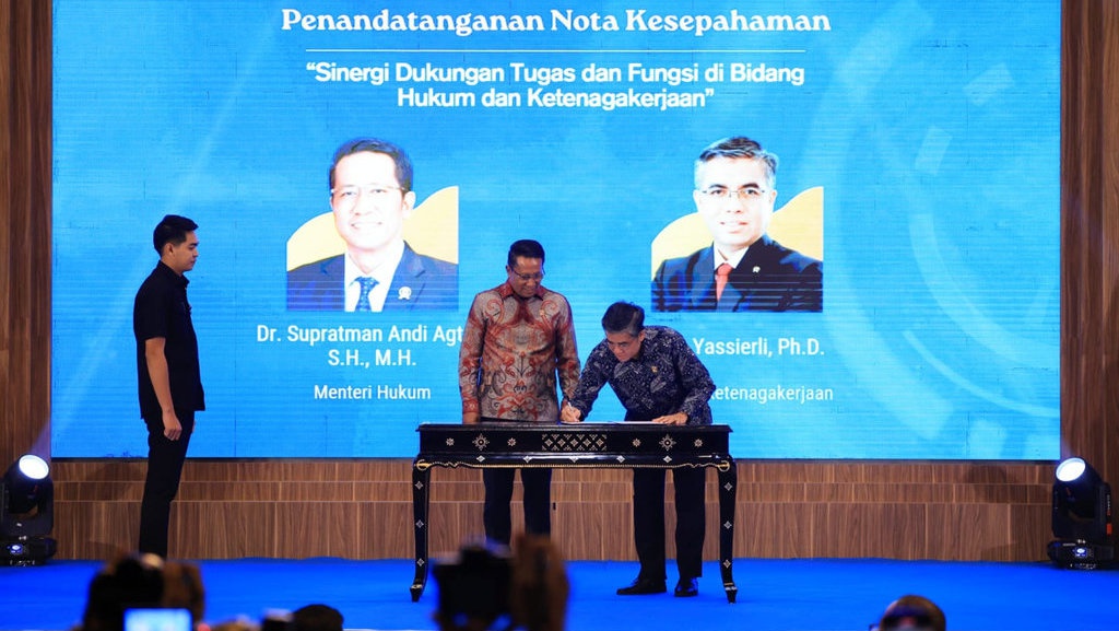 Kemnaker-Kemenkum Perkuat Sinergi di Bidang Hukum & Tenaga Kerja