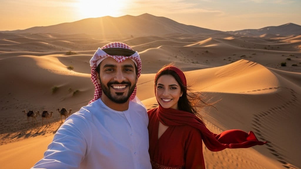 Contoh Teks Prompt Gemini AI Edit Foto Padang Pasir Arabian Look Contoh Teks Prompt Gemini AI Edit Foto Padang Pasir Arabian Look