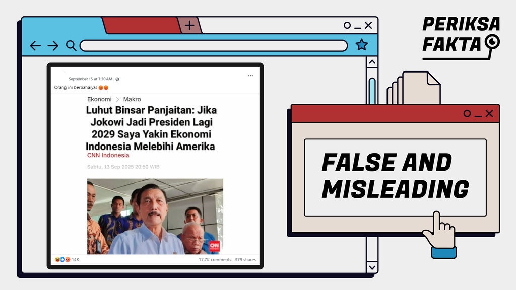 Hoaks Pernyataan Luhut soal Ekonomi RI Akan Kalahkan AS Hoaks Pernyataan Luhut soal Ekonomi RI Akan Kalahkan AS