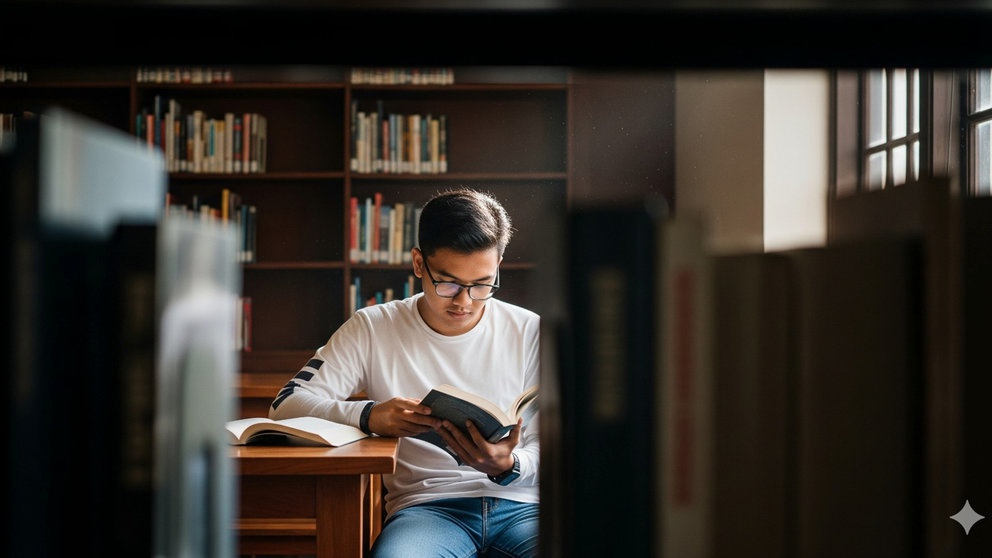 20 Prompt AI Foto Estetik di Perpustakaan