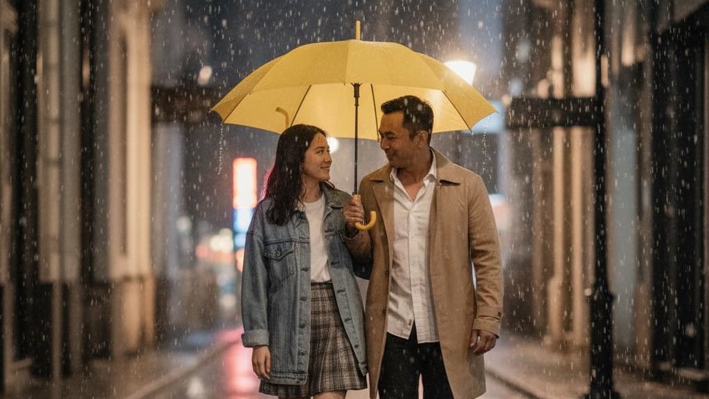 15 Prompt AI untuk Edit Foto di Tengah Hujan yang Romantis 15 Prompt AI untuk Edit Foto di Tengah Hujan yang Romantis