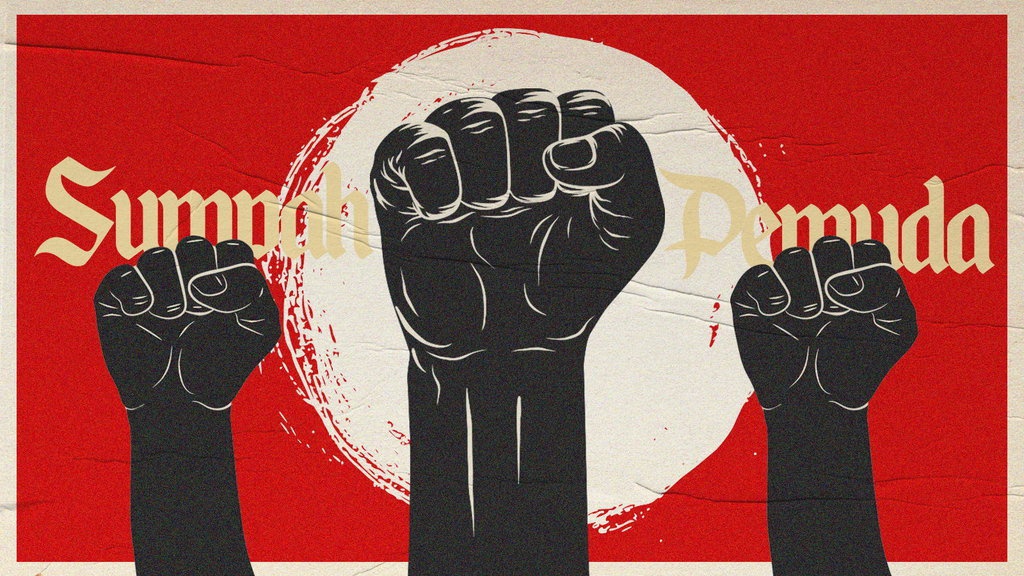 Ilustrasi Sumpah Pemuda. tirto.id/Sabit Ilustrasi Sumpah Pemuda