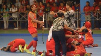 Kegembiraan Atlet Hoki Indoor Putri Jakarta