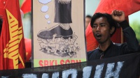 Situasi May Day di Monas, Patung Kuda dan Senayan 