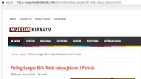Berita Palsu Polling Google Soal Kepemimpinan Jokowi 