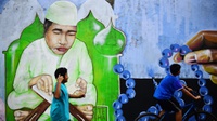 Mural Bernuansa Ramadan Warga Jagakarsa