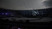 Stadion GBK Diguyur Hujan, Jadwal Penutupan Asian Games Tak Berubah