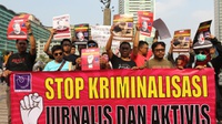 Aksi Tolak Kriminalisasi Jurnalis dan Aktivis