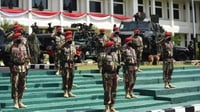 Upacara HUT Ke-75 TNI Secara Virtual di Mako Kopassus