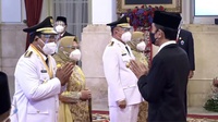 Jokowi Lantik Sahbirin Noor-Muhidin jadi Gubernur & Wagub Kalsel