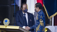 Jokowi Bantah Bahas Anies-Cak Imin dengan Surya Paloh