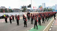 Demo Buruh di Depan Gedung DPR Senayan, Lalu Lintas Dialihkan