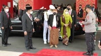 Jokowi Pakai Baju Adat Bangka Belitung, Ma'ruf Amin Berbusana Solo